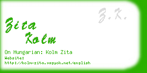 zita kolm business card